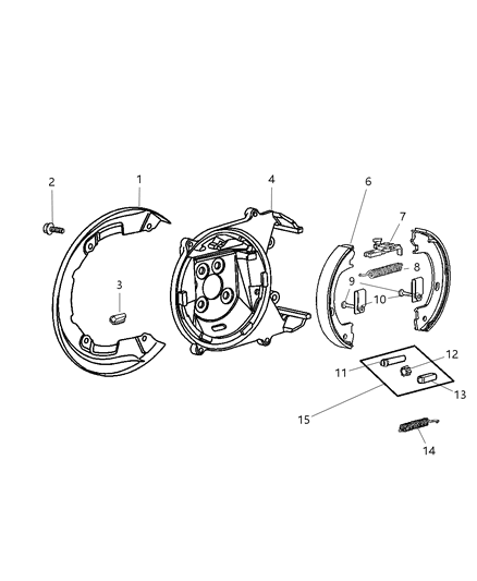 2005 Chrysler Sebring Sedan & Convertible Brake Assembly, Parking Diagram