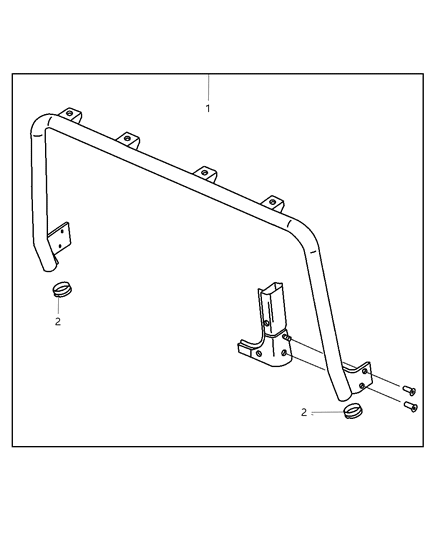 2005 Jeep Wrangler Hardware Kit Mounting Light Bar Diagram for 5139216AA