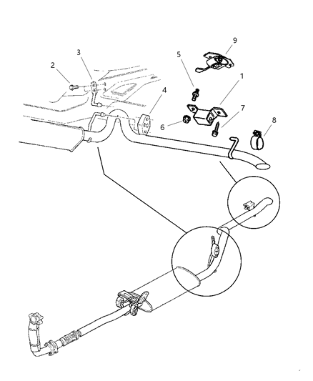 1999 Jeep Cherokee Exhaust System Diagram 2 - Thumbnail