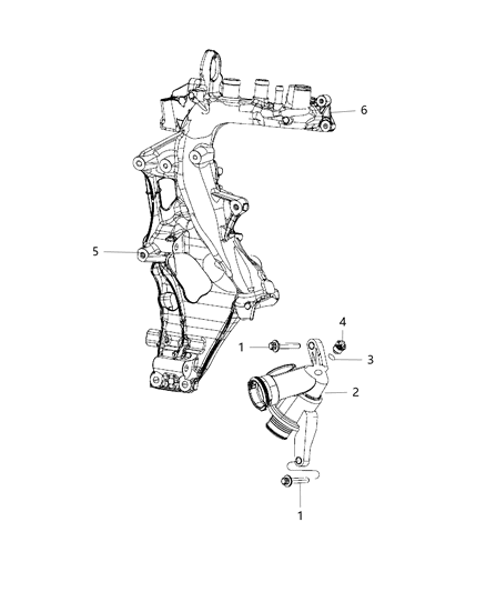 2014 Jeep Compass Thermostat & Related Parts Diagram 1 - Thumbnail