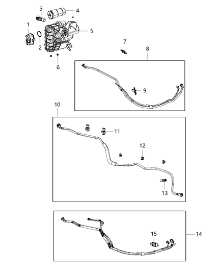 2016 Jeep Cherokee Canister Vapor Diagram for 68152022AB