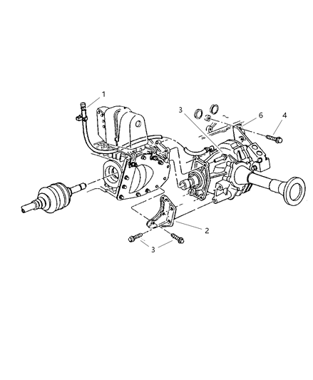 2000 Chrysler Town & Country Vent, Hose Power Take - Off Unit Case Diagram for 4641661