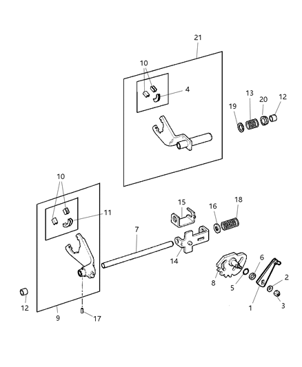 2001 Jeep Grand Cherokee Fork & Rail Diagram 1 - Thumbnail