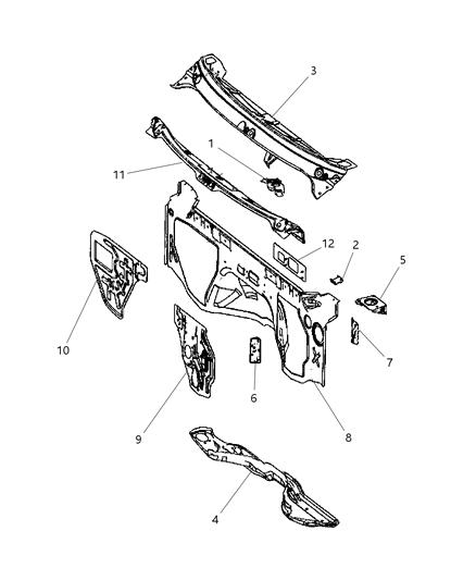 2008 Dodge Sprinter 3500 Lower Dash Panel, Driver Side Diagram for 68006304AA
