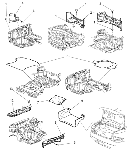 2001 Chrysler Sebring Rear Trim Panel Grommet Diagram for 4759514AB