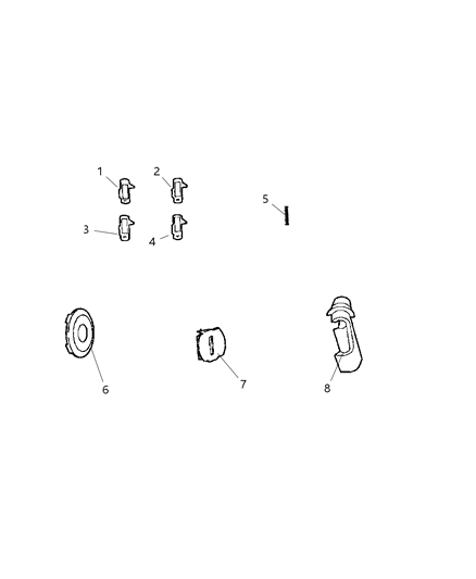 2008 Jeep Compass Liftgate Lock Cylinder of Wiper & Washers-Miscellaneous Diagram