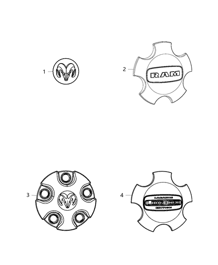 2014 Ram 1500 Center Cover Diagram for 68171981AA