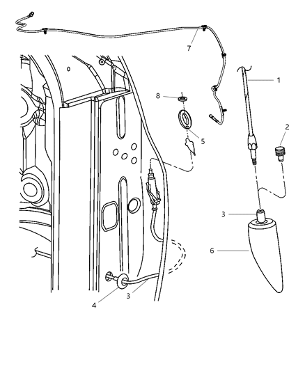 2008 Dodge Ram 3500 Mast Antenna Diagram for 4685574AF