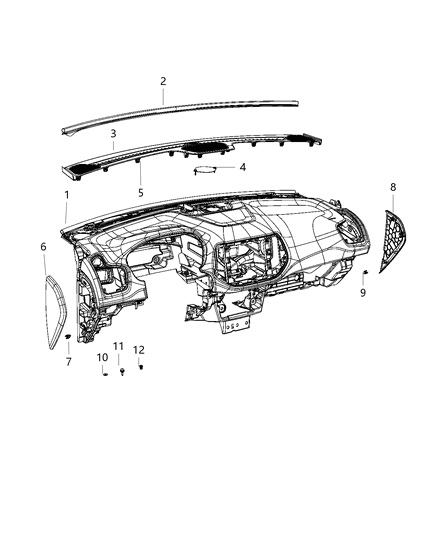 2020 Jeep Compass Instrument Panel & Structure Diagram 1 - Thumbnail