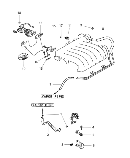 1999 Chrysler Sebring Valve, EGR Diagram for V8917638AA