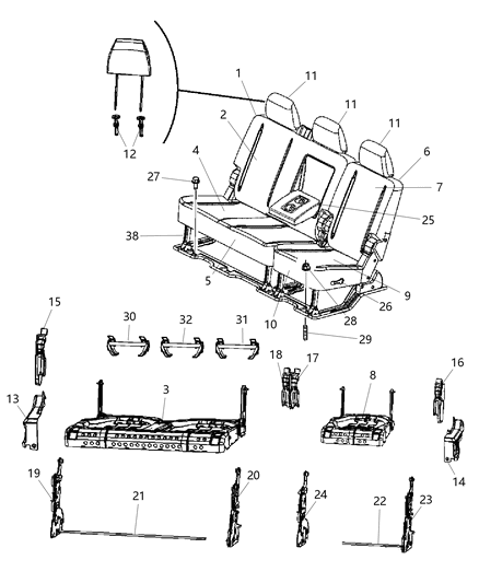 2011 Ram 2500 Mega Cab - Split Seat Diagram 4 - Thumbnail