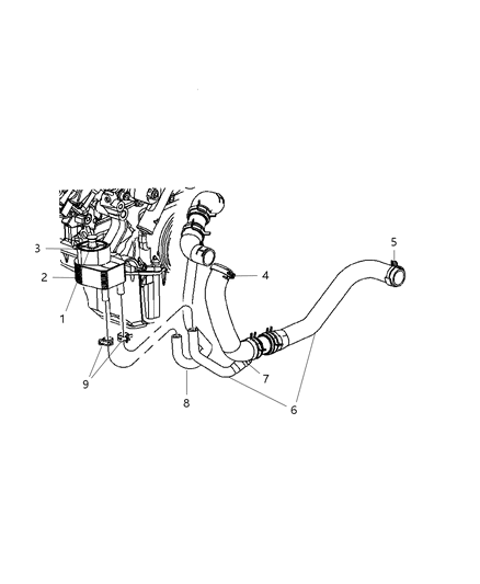 2011 Dodge Challenger Hose Radiator Outlet Diagram for 5039042AB
