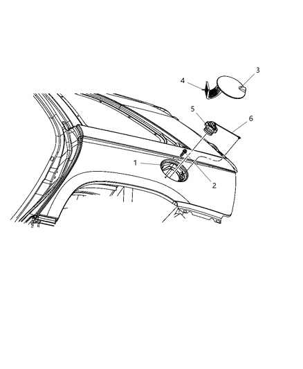 2008 Chrysler Pacifica Fuel Filler Housing & Door Diagram