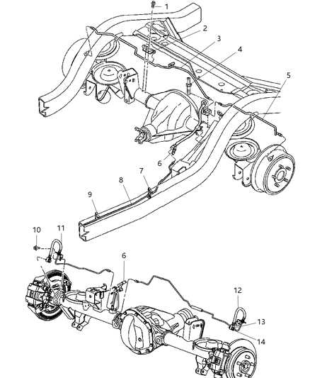 2004 Jeep Wrangler Brake Lines & Hoses, Rear Diagram 2 - Thumbnail