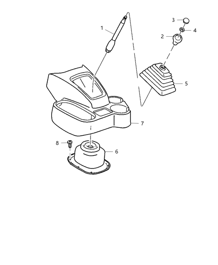 2007 Dodge Ram 3500 Cab Chassis Gearshift Control of Manual Transmission Diagram