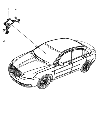 2014 Chrysler 200 Sensor Dynamics Lateral Acceleration And Yaw Rate Diagram for 56038983AA