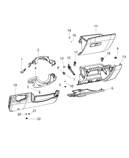 2020 Jeep Compass Upper Column Cover Diagram for 6XQ19DX9AA
