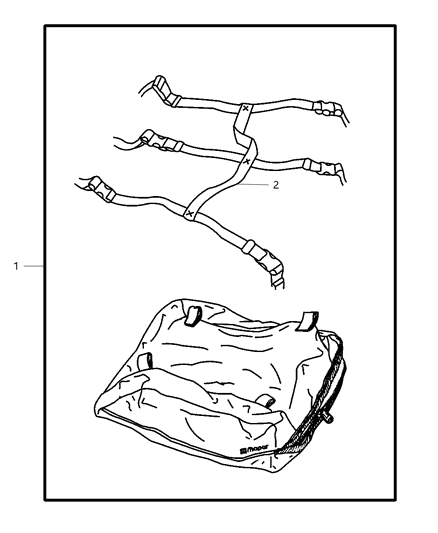 2008 Jeep Commander Carrier Kit - Luggage Soft Diagram