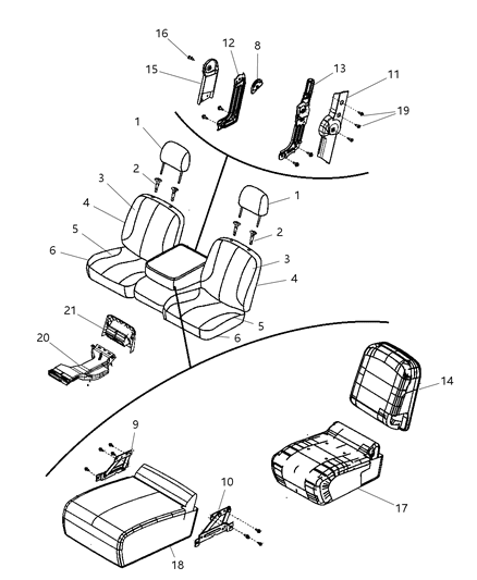 2009 Dodge Ram 1500 Cushion Cover, Front Diagram for 1QA03BD3AA