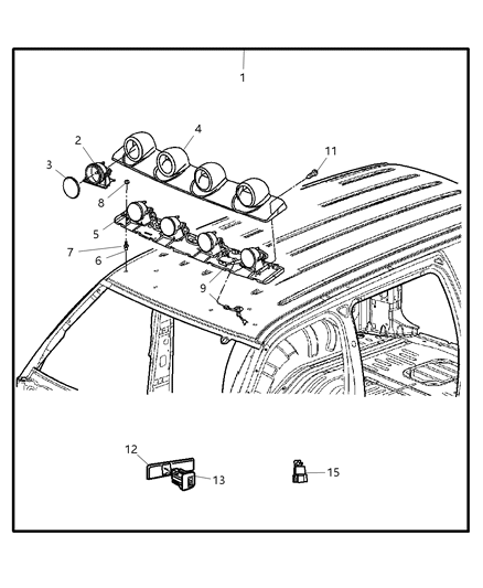 2004 Jeep Liberty Tool Rivet Nut Diagram for 5066562AA