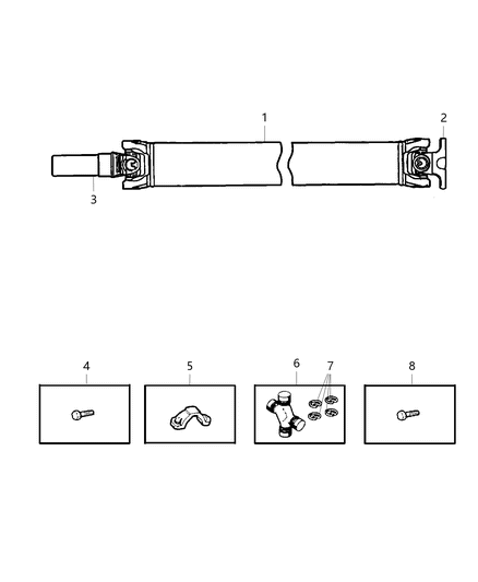 2002 Dodge Ram Wagon Shaft Drive Diagram for 52105678AB