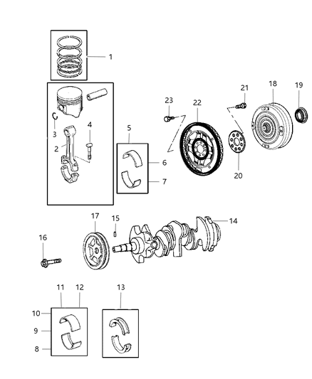2007 Chrysler Sebring Converter Package Torque Diagram for R8036990AC