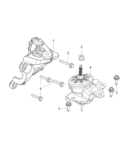 2019 Jeep Wrangler Engine Mounting Left Side Diagram 2 - Thumbnail