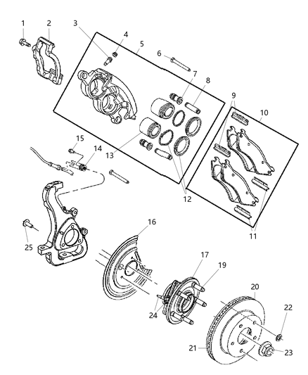 2004 Dodge Ram 1500 Rotor Brake Diagram for 52010080AC