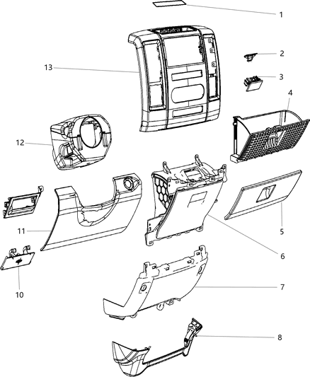2014 Ram 2500 Instrument Panel Trim Diagram 1 - Thumbnail