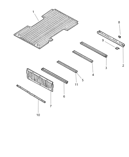 1999 Dodge Dakota Sill Box Diagram for 55256563AC