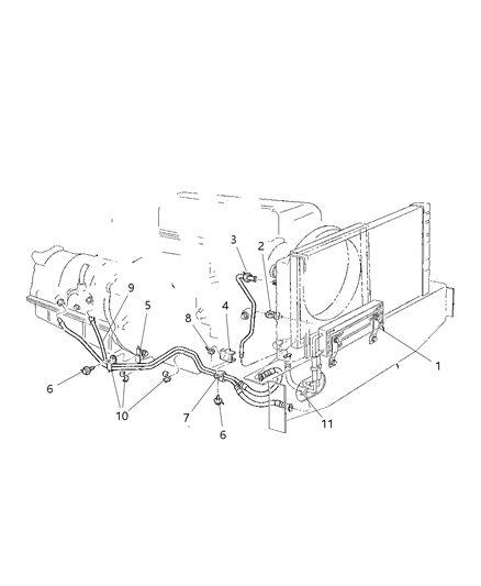 2000 Jeep Cherokee Cooler Transmission Oil Diagram for 52028517AC