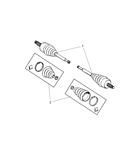 2002 Jeep Grand Cherokee Boot Kit, Front Outer Passenger Side Diagram for 4796233AB