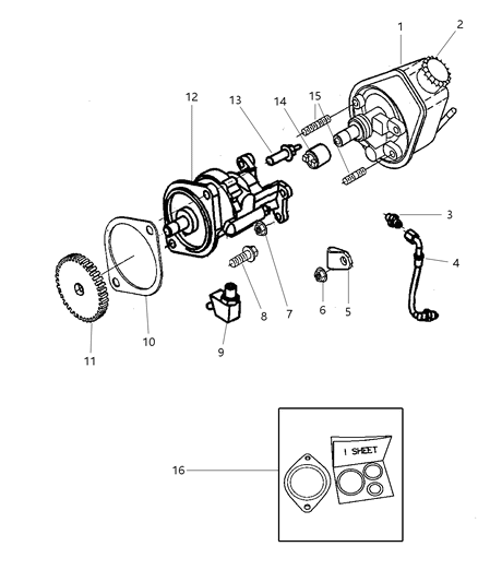 2002 Dodge Ram 2500 Quad & Club Cab Power Steering Pump & Mounting Diagram 2 - Thumbnail