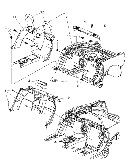 2009 Dodge Viper Panel Bulkhead Support Panel Only Diagram for 5096016AB