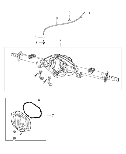 2016 Ram 3500 Cab Chassis Housing And Vent of Rear Axle; Differential And Drive Line Diagram 2 - Thumbnail
