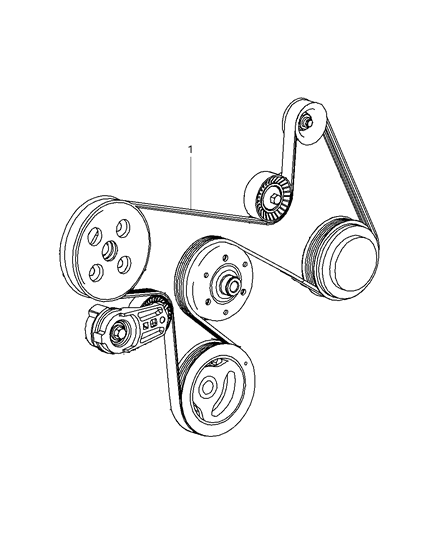 2010 Jeep Wrangler Belts, Serpentine & V-Belts Diagram 1 - Thumbnail