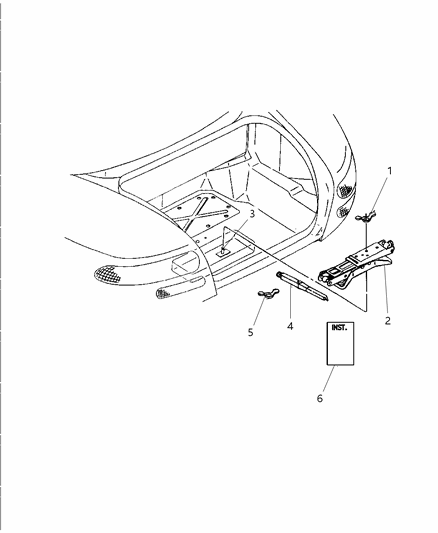 1998 Dodge Viper Tool, Wheel Cap Removal Diagram for 4708167