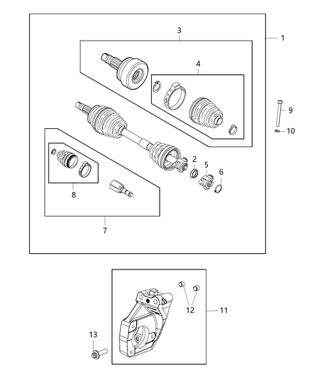 2015 Jeep Renegade Shafts - Front Axle Diagram 2 - Thumbnail