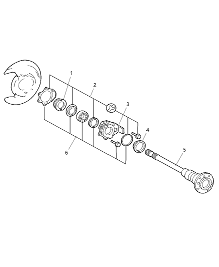 2002 Dodge Sprinter 3500 Axle Shafts & Wheel Bearing Diagram 2 - Thumbnail
