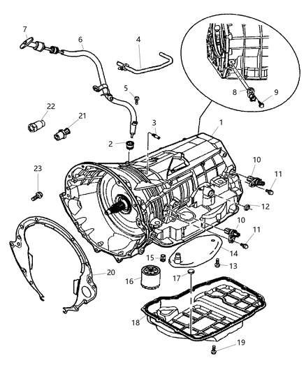 2006 Dodge Dakota Case & Related Parts of Automatic Transmission Diagram