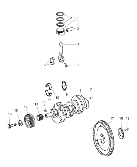 2007 Jeep Grand Cherokee Flexible Plate Diagram for 5175957AA