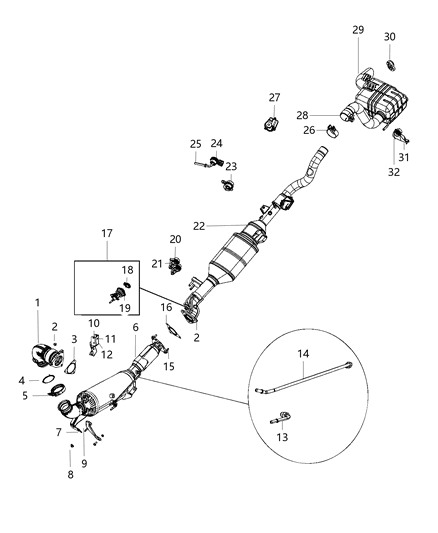 2021 Jeep Wrangler Exhaust System Diagram 3 - Thumbnail