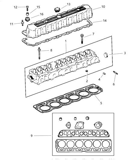 2001 Jeep Grand Cherokee Cylinder Head Diagram 1 - Thumbnail