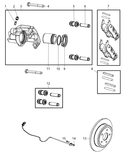 2010 Jeep Grand Cherokee Brakes, Rear, Disc Diagram 2 - Thumbnail