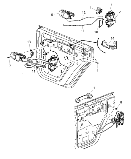2018 Jeep Wrangler JK (Previous-generation) Rear Door - Hardware Components Diagram 2 - Thumbnail