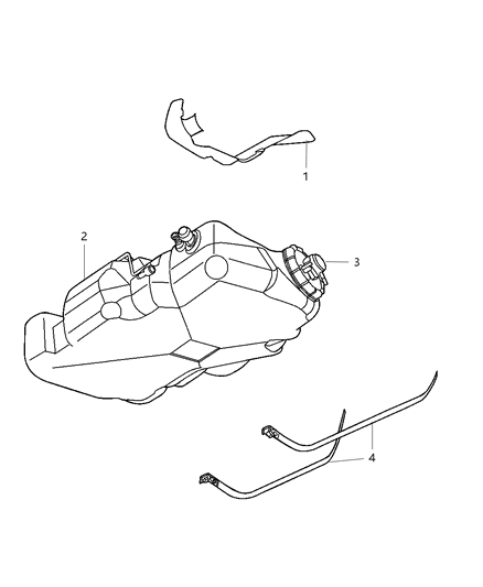 2003 Dodge Neon Fuel Tank Strap, Driver Side Diagram for 5278013AD