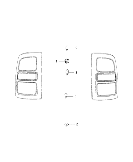 2020 Ram 3500 Pickup Parts, Tail Lamps Service Diagram 1 - Thumbnail