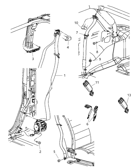 2007 Jeep Wrangler Cover Adjustable Turning Loop Diagram for 5HF07XDVAD