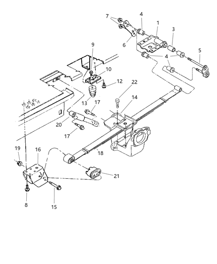 1999 Dodge Caravan Suspension - Rear Diagram 1 - Thumbnail