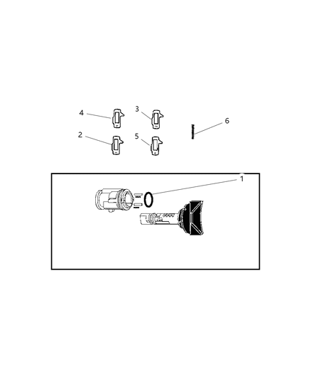 2008 Dodge Viper Ignition Lock Cylinder of Wiper & Washers-Miscellaneous Diagram